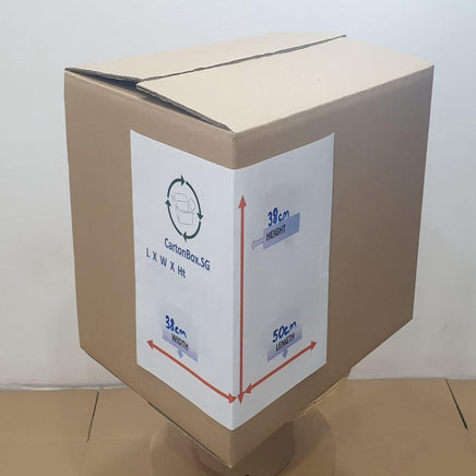 New Standard Carton Box  : 50cm(L) x 38cm(W) x 38cm(H) - CartonBox.Sg
