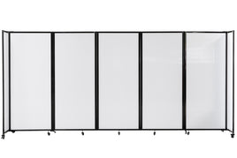 High Quality Movable Room Divider Screen- 5 Panels (White Polycarbonate) (H)2.02M(L)4.27M(W)3CM