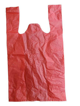 Red Plastic Carry Bags 10 Packs
