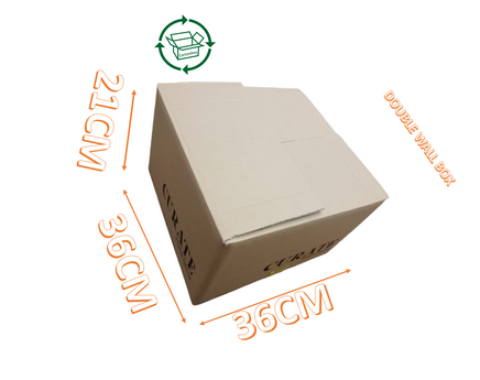 Once Used Carton Box : 36cm(L) x 36cm(W) x 21cm(H)