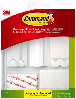 Command 17213-ES Picture Hanging Kit White 38 Piece Kit - CartonBox.Sg