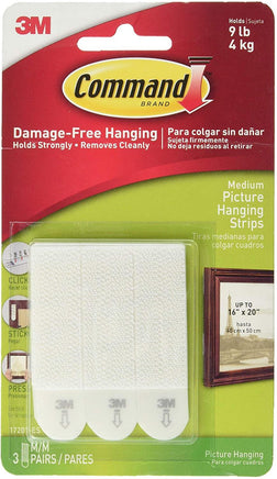 Command CAD17201ES Medium Picture Hanging Interlocking Fastener White - CartonBox.Sg