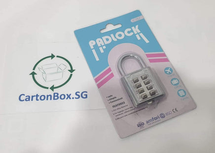 RESETTABLE COMBINATION 8 NUMBER PADLOCK - CartonBox.Sg