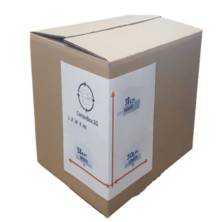 New Standard Carton Box  : 50cm(L) x 38cm(W) x 38cm(H) - CartonBox.Sg